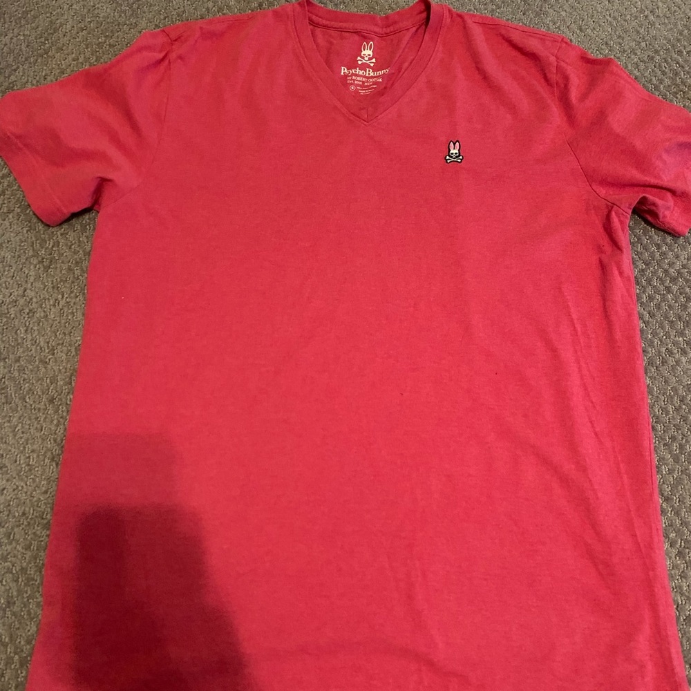 Psycho Bunny V-Neck T-Shirt Red L